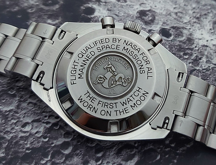 Omega Speedmaster Professional Moonphase 18K White Gold Bezel Wristwatch Ref. 3575.20